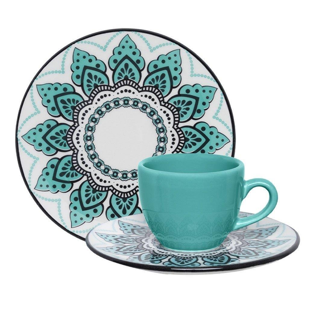 Kit Café Jogo Lanche Coup Serene Oxford Porcelana 12 Peças - 1