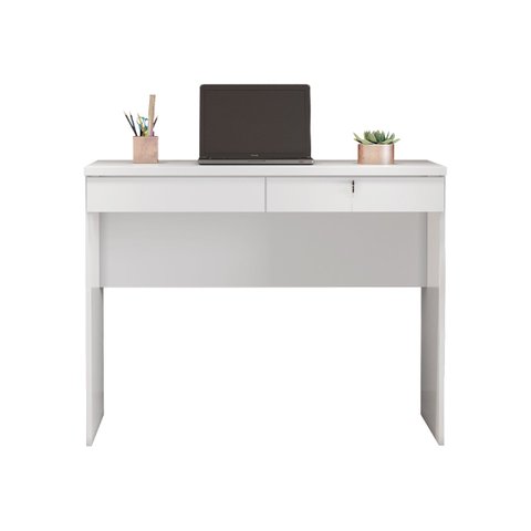 Mesa Escrivaninha Felícia JCM Movelaria FELÍCIA BRANCO BRILHO JCM