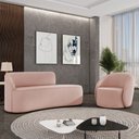 Ver imagem 2 de Sofá 3 Lugares Orgânico 180cm Morgan e Poltrona Lua Veludo Rosê D03 - D’Rossi