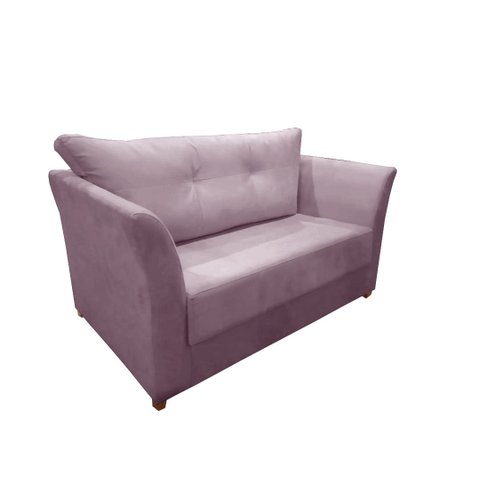 Namoradeira Decorativa Isis Suede Rose Pés Madeira Mz Decor
