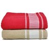 Jogo de Toalha Banhão Viena com 2 Peças - Vermelho e Areia - 1