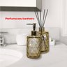 Kit Saboneteira e Aromatizador Difusor de Vidro Lavabo Uz Utilidades Ambar - 330ml - 2