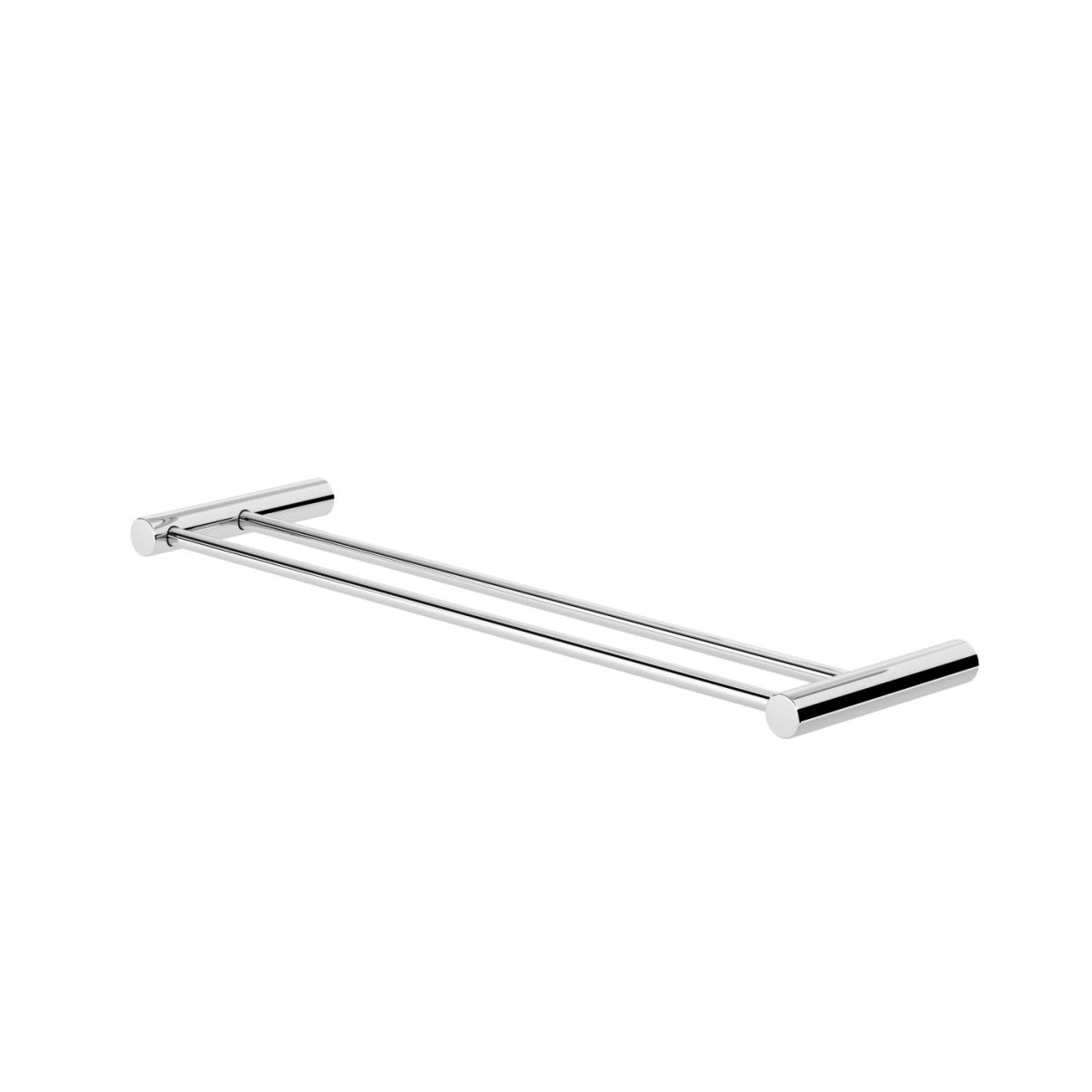 Porta Toalhas Duplo para Banheiro Orion 30cm Suporte Prata Polido - 1