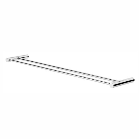 Porta Toalhas Duplo para Banheiro Orion 60cm Toalheiro Prata Polido
