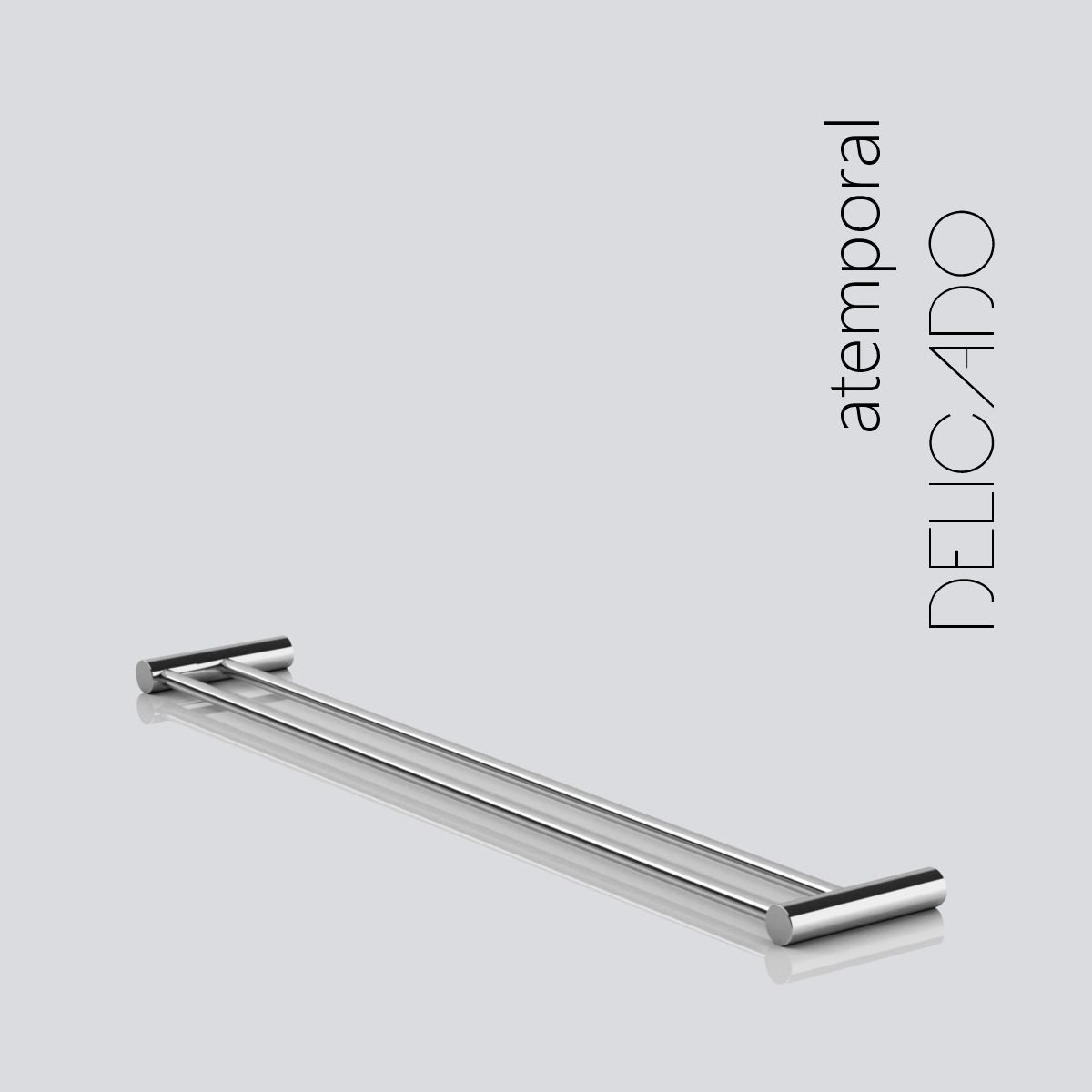 Porta Toalhas Duplo para Banheiro Orion 60cm Toalheiro Prata Polido - 4