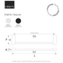 Ver imagem 4 de Porta Toalha 50cm para Banheiro Orion Toalheiro Prata Polido
