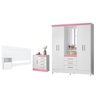 Conjunto Quarto de Casal Completo Arezzo Branco Rosa - 1