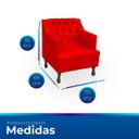 Ver imagem 7 de Kit 2 Poltronas para Sala de Estar Clássica Confortável e Reforçada Suede Elizabeth:vermelho