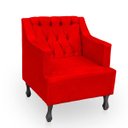 Ver imagem 4 de Kit 2 Poltronas para Sala de Estar Clássica Confortável e Reforçada Suede Elizabeth:vermelho