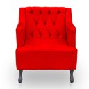 Ver imagem 6 de Kit 2 Poltronas para Sala de Estar Clássica Confortável e Reforçada Suede Elizabeth:vermelho
