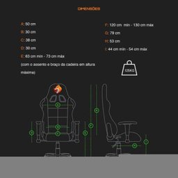 Cadeira Gamer Fox Racer Preta com Iluminacão Rgb (led) - 6