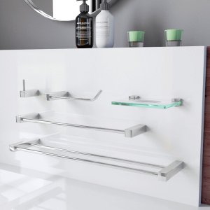 Kit Acessórios Organizador para Banheiro Troia Prata Polido 2090tr