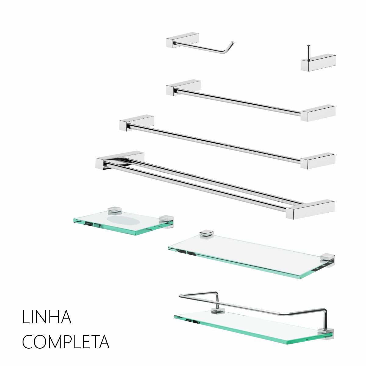 Kit Acessórios Organizador para Banheiro Troia Prata Polido 2090tr - 7