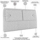 Ver imagem 3 de Cabeceira Cama Box King Estofada 195cm Mali P05 Linho Cinza Claro - Lyam Decor