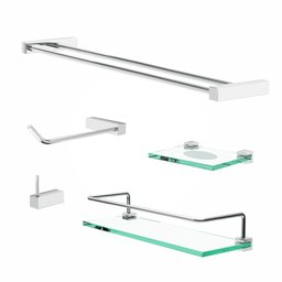 Acessórios Banheiro Duplo Prateleira Proteção 5 Peças 802PKA - 2