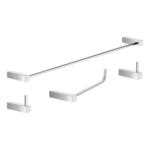 Kit de Acessórios para Banheiro Alto Brilho 4 Peças 2050tr Grego Metal