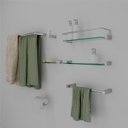 Ver imagem 7 de Kit Cabide de Banheiro 2 Peças Suporte Quadrado Alto Brilho Troia Grego Metal