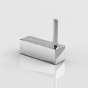 Ver imagem 1 de Kit Cabide de Banheiro 2 Peças Suporte Quadrado Alto Brilho Troia Grego Metal