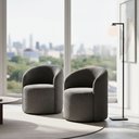 Ver imagem 1 de Kit 02 Poltronas Curva Orgânica Nature Gaia Boucle Cinza - Montanaris Decor