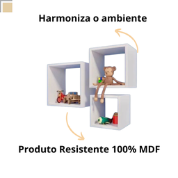 Nicho para Banheiro Cozinha Parede Suspenso Quadrado Mdf - 2