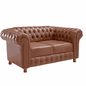 Namoradeira Chesterfield Bourbon 2 Lugares Via Encanto Courano Marrom