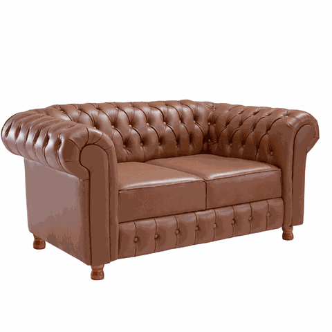 Namoradeira Chesterfield Bourbon 2 Lugares Via Encanto Courano Marrom