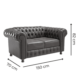 Namoradeira Chesterfield Bourbon 2 Lugares Via Encanto Courano Marrom - 3