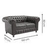 Namoradeira Chesterfield Bourbon 2 Lugares Via Encanto Courano Marrom - 3