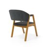 Cadeira Leticia Madeira Maciça Estofada para Mesa de Jantar Linho Chumbo 406 - 5