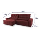 Ver imagem 3 de Sofá Retrátil/Reclinável Montebello 230cm Suede Velut com Molas no Assento - King House