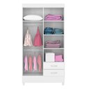 Ver imagem 3 de Guarda Roupa Solteiro 4 Portas e 2 Gavetas Toledo Branco-rosa-branco