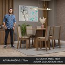Ver imagem 5 de Conjunto Sala de Jantar Mesa Tampo de Madeira 6 Cadeiras Rustic/bege Marrom Wendy Madesa