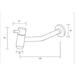 Torneira para Banheiro Lavatório Lavabo Área de Serviço de Parede Aço Escovado Luxo 1/4v Metal - 4