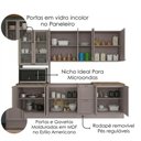 Ver imagem 4 de Cozinha Armario 6 Peças Paneleiro Balcao para Pia 270 cm Unna Gris Poliman