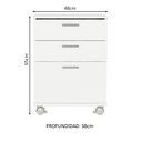 Ver imagem 4 de Conjunto Escritório Home Office com Mesa Industrial + Gaveteiro Branco/preto Madesa