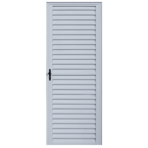 Porta de Giro Alumínio Branco Palheta Veneziana Fechada Maxx - 210x90