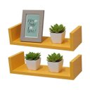 Ver imagem 2 de Kit 2 Prateleiras U 30 x 10cm Amarela Suporte Invisível