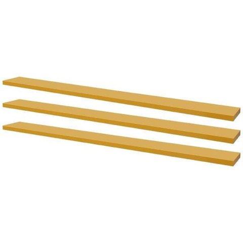Kit 3 Prateleiras 100 x 10cm Amarela Suporte Invisível