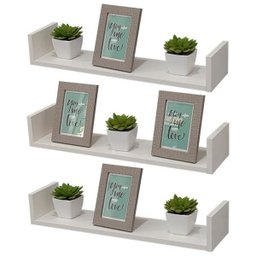 Kit 3 Prateleiras U 100 x 20cm Branca Suporte Invisível - 2