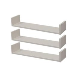 Kit 3 Prateleiras U 100 x 20cm Branca Suporte Invisível - 1