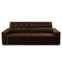 Ver imagem 4 de Sofá Retrátil e Reclinável 4 Lugares com Molas 2,70m Dani Suede Marrom Adonai Estofados