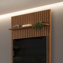 Ver imagem 6 de Painel para Tv 60 Pol Ripado com Bancada Suspensa 143x240cm Pratisk D04 Freijó/off White - Mpozenato