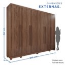 Ver imagem 3 de Guarda-Roupa Casa Angra Expresso Móveis Marrom/Castanho