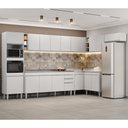 Ver imagem 2 de Armário de Cozinha Modulada de Canto 9 Peças CP06 Balcão com Pia Inox Branco - Lumil Lumil Móveis