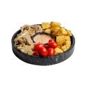 Ver imagem 2 de Prato com Molheira Servir Porção Carnes Pedra Sabão P 22cm