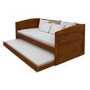 Ver imagem 2 de Sofá Cama Madeira Maciça com Cama Auxiliar + 2 Colchões Apolo Atraente Castanho