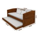 Ver imagem 4 de Sofá Cama Madeira Maciça com Cama Auxiliar + 2 Colchões Apolo Atraente Castanho