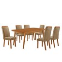 Ver imagem 2 de Mesa de Jantar Copper 180 cm Tampo MDF Laminado Canto Copo com 6 Cadeiras Aline