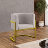 Poltrona Cadeira Decorativa Lua Recepção Base de Ferro Gold Cor:bege - 2
