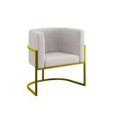 Ver imagem 1 de Poltrona Cadeira Decorativa Lua Recepção Base de Ferro Gold Cor:bege